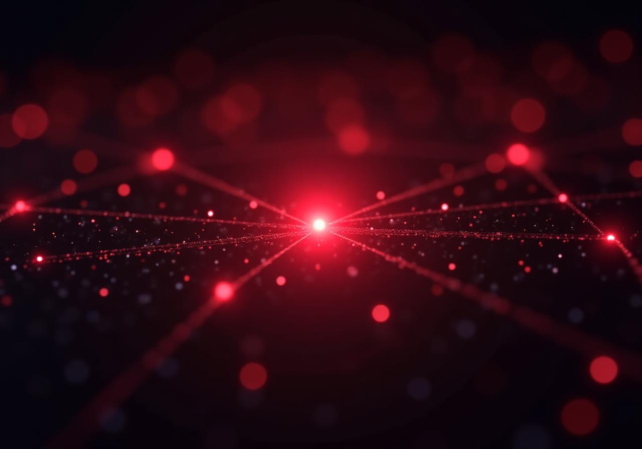 Abstract visualization of interconnected data nodes representing secure session management